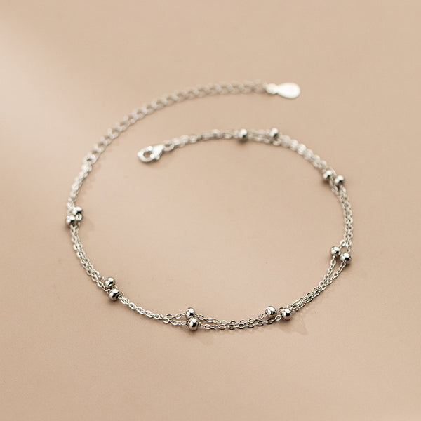 Dainty Layered Bead Anklet