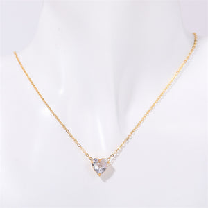 Heart Birthstone Charm Pendant Necklace