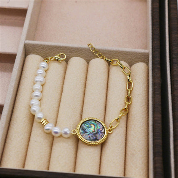 Natural Stone Shell Pearl Bracelet