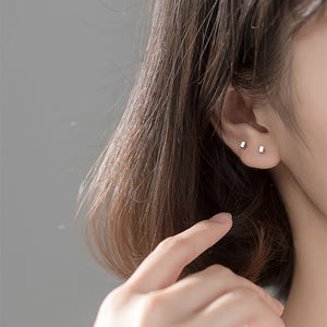Tiny Small Cuboid Rectangle Stud Earrings