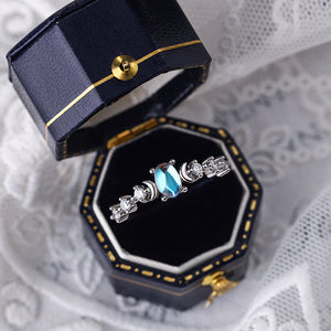 Oval Cut Moonstone Stacking Ring