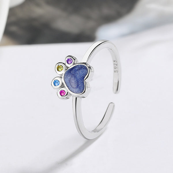 Colored Cat Paw Ring