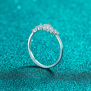 Marquise Cut Moissanite Cluster Wedding Ring