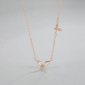 Mother Of Pearl Butterfly Pendant Necklace
