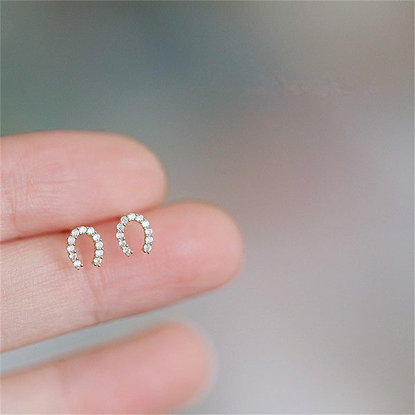 Horseshoe U-Shaped Stud Earrings