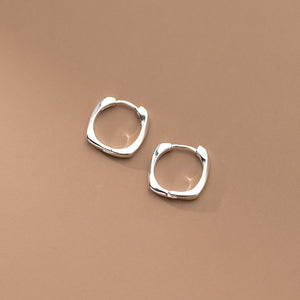 Minimalist Square Cuff Hoop Earrings