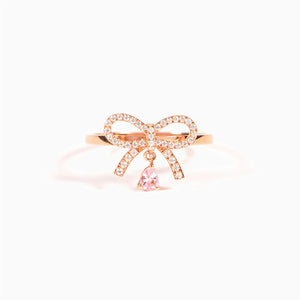 Dainty Bow Tie Teardrop Stacking Ring