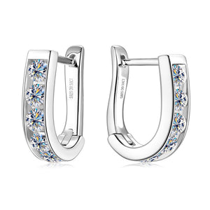 Moissanite Channel Setting Huggie Hoop Earrings