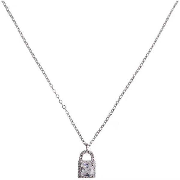 Silver Lock Pendant Necklace