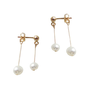Pearl Dangle Drop Stud Wedding Earrings