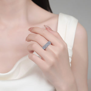 Baguette Round Moissanite Cluster Ring