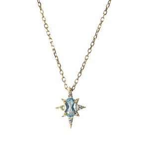Dainty Blue Star Pendant Necklace