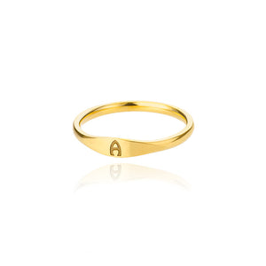 Gold Initial Letter Stacking Band Ring