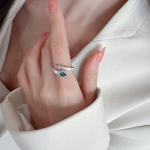 Mother of Pearl Serpent Snake Bypass Ring