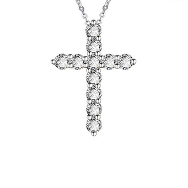 Full Diamond Cross Pendant Necklace