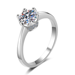 Solitaire Round Moissanite Engagement Ring