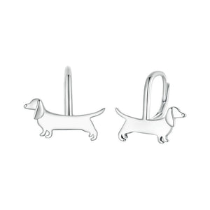 Dachshund Dog Drop Hoop Earrings