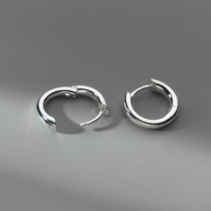 Small Silver Minimalist Hoop Earrings