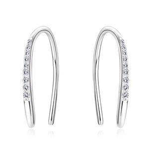 Moissanite Pave U Shape Half Hoop Earrings