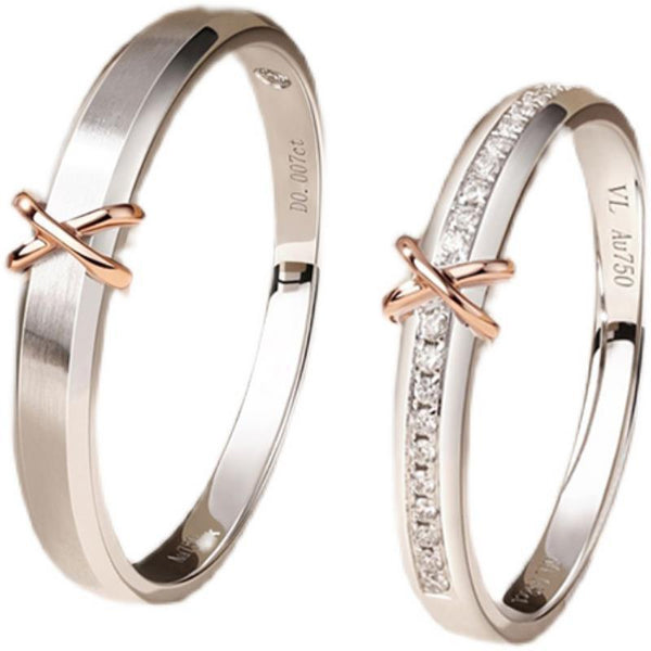 Letter X Couple Matching Ring