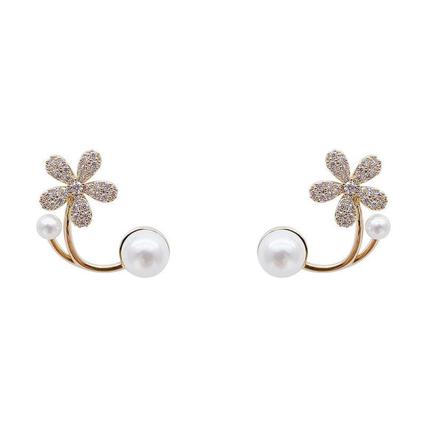 Dainty Flower Pearl Earrings