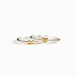 Infinity Mobius Heart Stacking Thin Ring