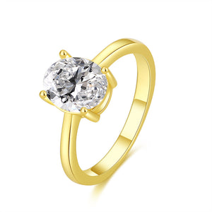 Bague de fiançailles solitaire en moissanite taille ovale