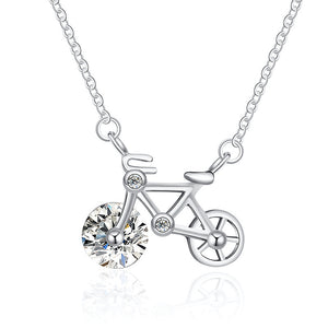 Dainty Bicycle Charm Pendant Necklace