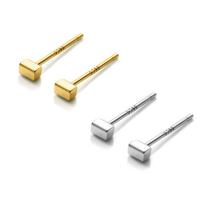 Tiny Small Cuboid Rectangle Stud Earrings