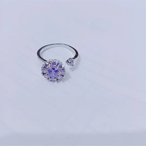 Pink Flower Anxiety Fidget Spinner Ring