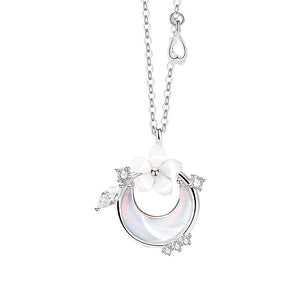 Cherry Blossom Moon Pendant Necklace