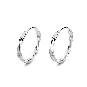 Mobius Strip Infinity Huggie Hoop Earrings