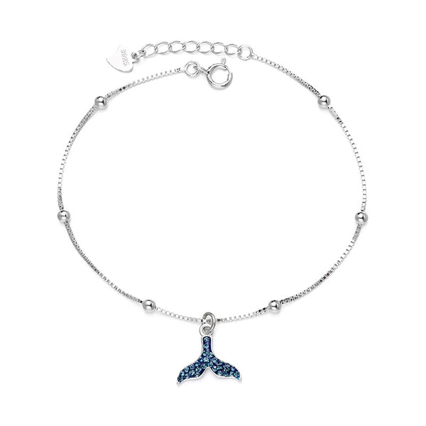 Blue Fish Tail Charm Anklet