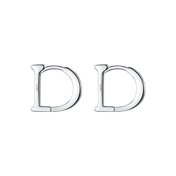 Minimalist Letter D Hoop Earrings