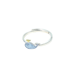 Blue Enamel Ocean Sea Whale Stacking Ring