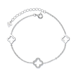 Three Four Leaf Clover Charm Bracelet