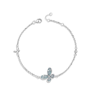 Blue Luminous Butterfly Charm Bracelet
