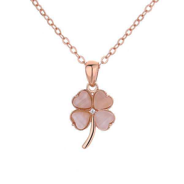 Four Leaf Clover Opal Necklace