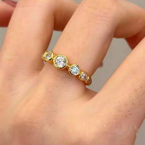 Gold Round Bubble Stacking Band Ring