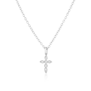 Tiny Small Cross Charm Pendant Necklace