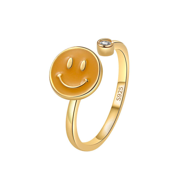 Smiley Face Anxiety Fidget Spinner Ring