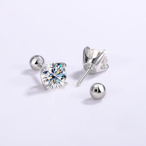 Round Color Moissanite Wedding Stud Earrings