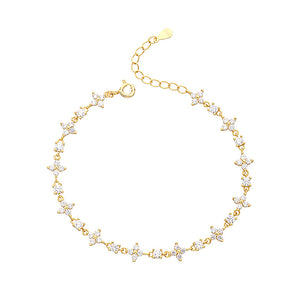 Dainty Four Leaf Clover Charm Bracelet