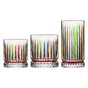Color Paint Stripe Whiskey Drinking Glass