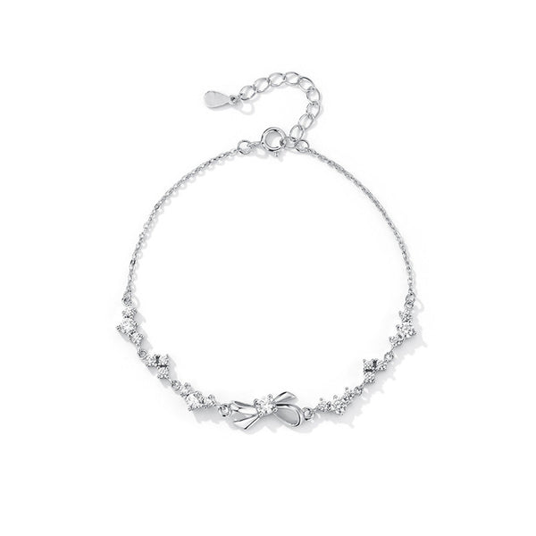 Dainty Silver Bowknot Bracelet