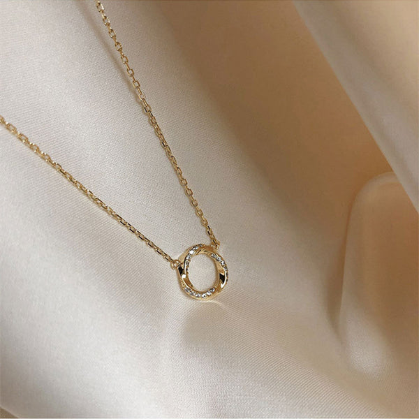 Dainty Mobius Ring Necklace