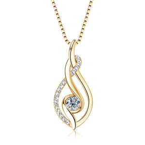 Moissanite Infinity Flame Pendant Necklace