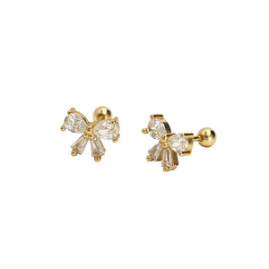 Bow Bowknot Screw Back Stud Earrings