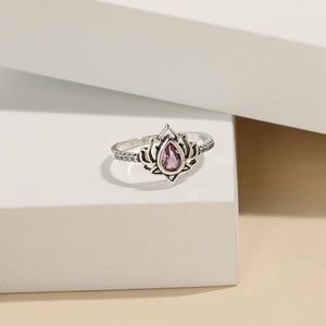 Vintage Lotus Flower Statement Ring