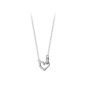 Interlocking Heart Ring Pendant Necklace